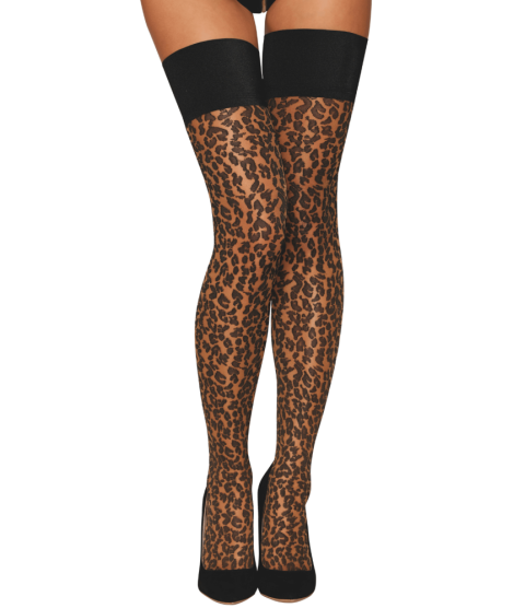 Bas autofixant imprimé léopard - DG0533NBL